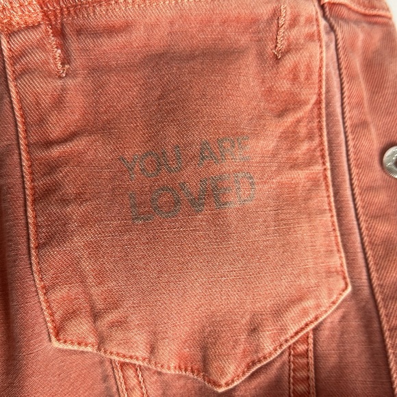 Womens Amo Pop Canyon Rose Snap Button Distressed Denim Jacket Size L - Picture 8 of 15